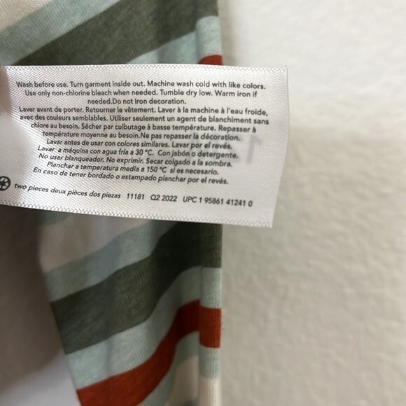 Carters baby outfit set 12 months hoodie top and pants. Green teal rust colored - Picture 8 of 10